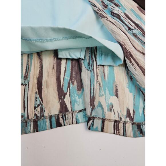 Fuax twinset career casual layering blouse blue stained glass 22W made in USA ^ - Picture 5 of 10